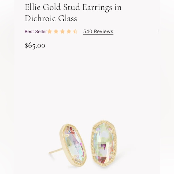 Gorgeous Kendra Scott Ellie stud in dichroic glass - Picture 2 of 10